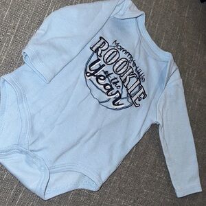 Mommy's Little Rookie Blue Baby Bodysuit